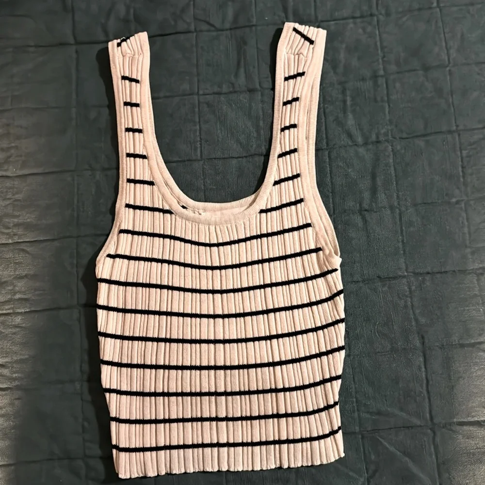 Off white striped tank - Picture 1 of 2